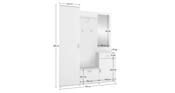 Předsíň HITMER, bílá