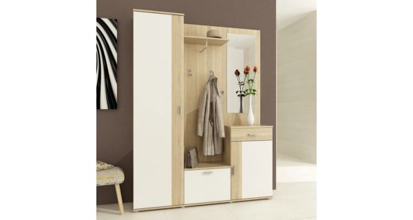 Předsíň HITMER, dub sonoma/bílá