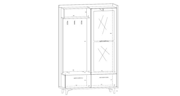Předsíň KNUT 3D, craft tobaco/bílá/černá, 5 let záruka