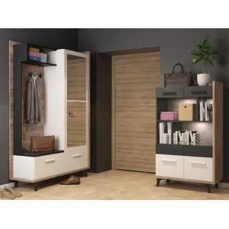 Předsíň KNUT 3D, craft tobaco/bílá/černá, 5 let záruka