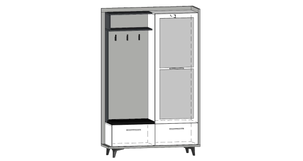 Předsíň KNUT 3D, craft zlatý/bílá/černá, 5 let záruka