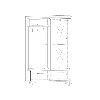 Předsíň KNUT 3D, dub burgundský/bílá/černá, 5 let záruka