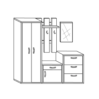 Předsíň LONGFORD, craft tobaco/krém, 5 let záruka