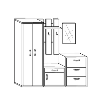 Předsíň LONGFORD, craft zlatý/craft bílý