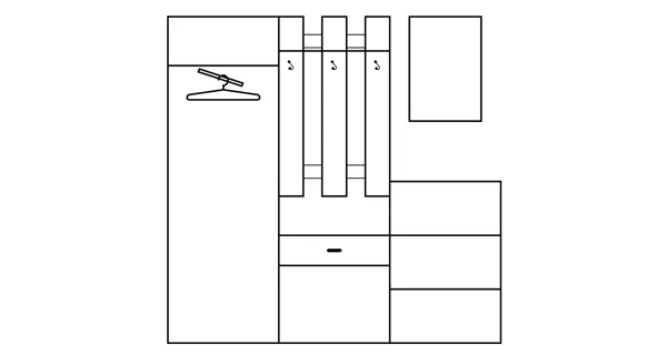 Předsíň LONGFORD, craft zlatý/craft bílý