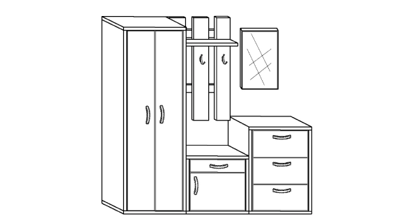 Předsíň LONGFORD, dub sonoma/bílá, 5 let záruka