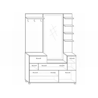 Předsíň NALISE, craft bílý/craft zlatý