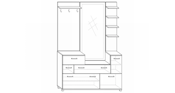 Předsíň NALISE, dub sonoma světlý/bílý lesk, 5 let záruka