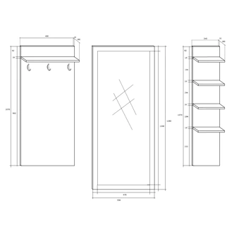 Předsíň NALISE, dub sonoma světlý/dub sonoma tmavý
