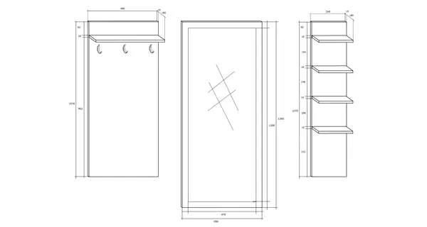 Předsíň NALISE, švestka wallis/černý lesk