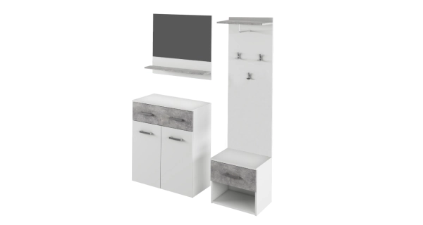 Předsíň PRIMULA, bílá/beton