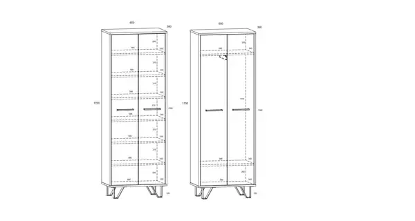 Předsíň PRUDHOE, černá/bílý lesk