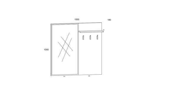 Předsíň PRUDHOE, černá/dub artisan, 5 let záruka