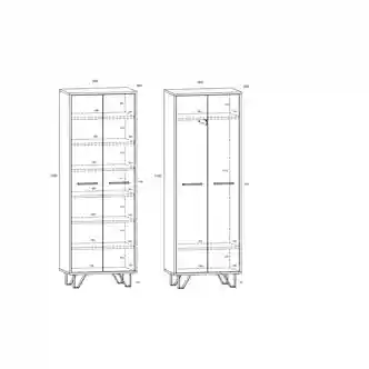 Předsíň PRUDHOE, černá/dub artisan