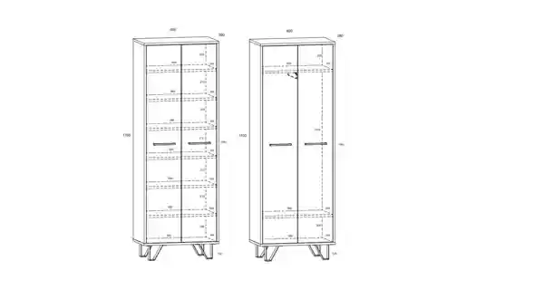 Předsíň PRUDHOE, černá/dub artisan