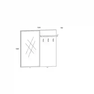 Předsíň PRUDHOE, černá/dub artisan