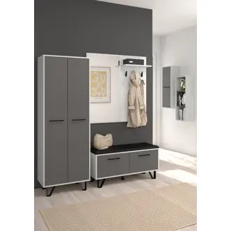 Předsíň PRUDHOE, craft bílý/grafit