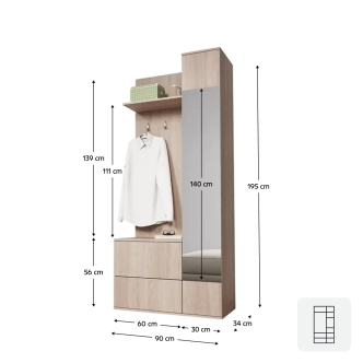 Předsíň RAMSES, dub sonoma
