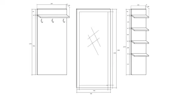 Předsíň se skříní NALISE, švestka wallis/černý lesk, 5 let záruka