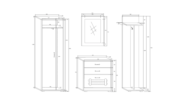 Předsíň TANKERTON, craft zlatý, 5 let záruka