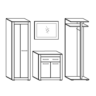 Předsíň VALLAM, craft tobaco/craft bílý, 5 let záruka