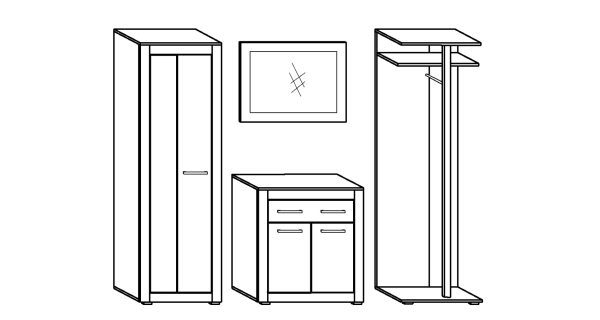 Předsíň VALLAM, craft tobaco/craft bílý, 5 let záruka