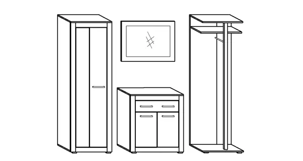 Předsíň VALLAM, craft zlatý/craft tobaco