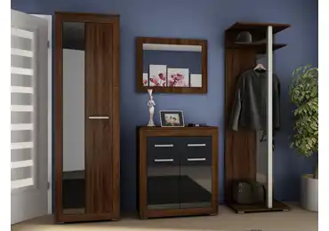 Předsíň VALLAM, dub sonoma tmavý/černý lesk