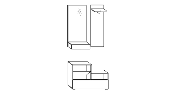 Předsíň XIVA, craft bílý/craft zlatý, 5 let záruka