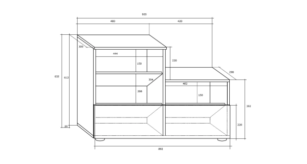 Předsíň XIVA, craft bílý/craft zlatý, 5 let záruka