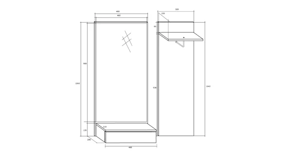 Předsíň XIVA, craft bílý/craft zlatý