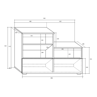 Předsíň XIVA, craft tobaco/krém, 5 let záruka