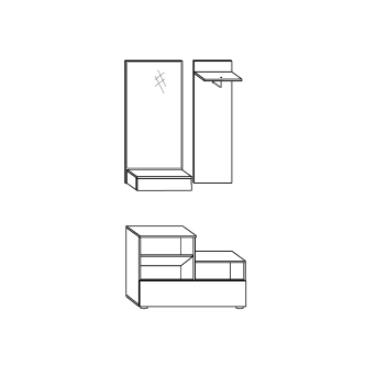 Předsíň XIVA, craft zlatý/craft tobaco, 5 let záruka