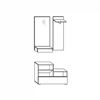 Předsíň XIVA, dub sonoma/dub sonoma tmavý