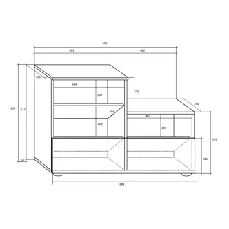 Předsíň XIVA, dub sonoma/dub sonoma tmavý