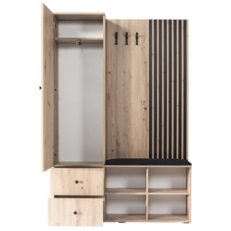 Předsíňová sestava FRAGILIS, dub artisan/černá