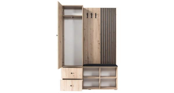 Předsíňová sestava FRAGILIS, dub artisan/černá