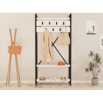 Předsíňová stěna ADRIEL, bílá/šedá