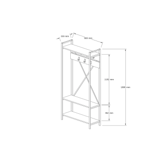 Předsíňová stěna ADRIEL, bílá/šedá