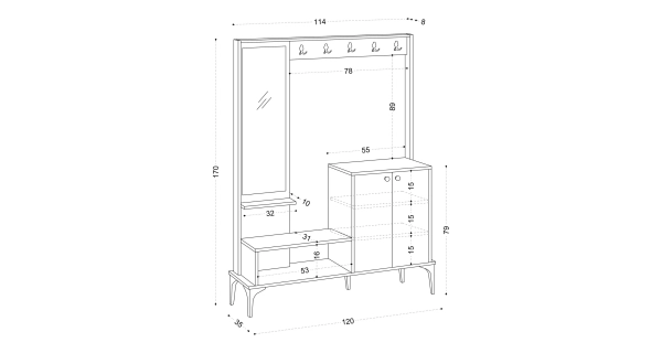 Předsíňová stěna AGATONE, dub