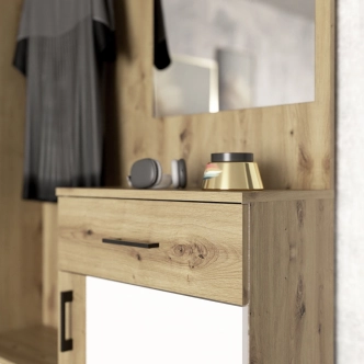 Předsíňová stěna ALTER, dub artisan/bílá DOPRODEJ