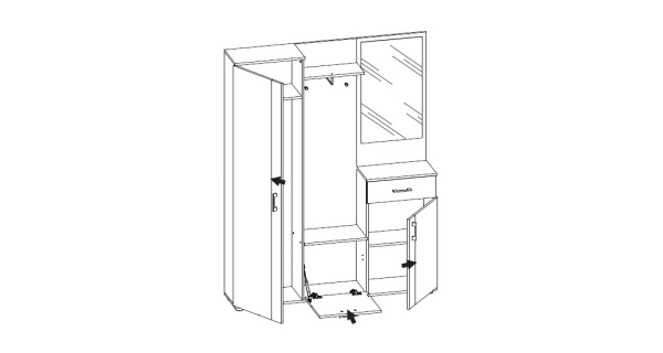 Předsíňová stěna ALTER, dub artisan/bílá DOPRODEJ