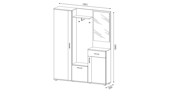 Předsíňová stěna ALTER, dub artisan/bílá DOPRODEJ