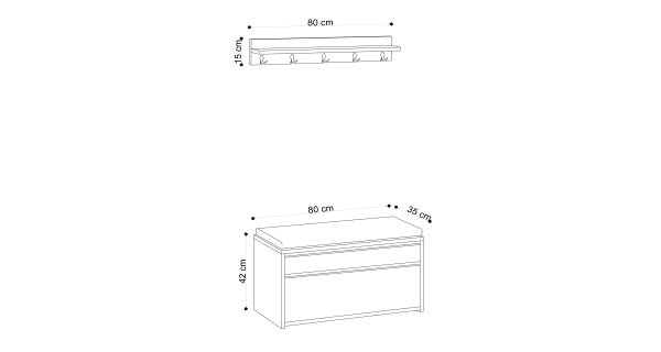 Předsíňová stěna ALYSA, dub/černá