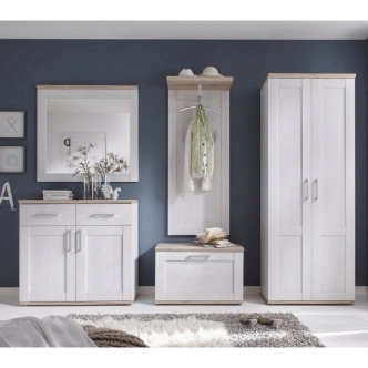 Předsíňová stěna ANGELIT, bílá/dub sanremo