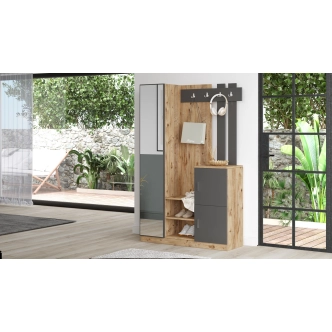 Předsíňová stěna APETTITA 113 cm, atlantská borovice/antracit