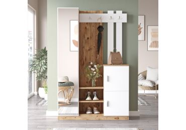 Předsíňová stěna APETTITA 113 cm, atlantská borovice/bílá