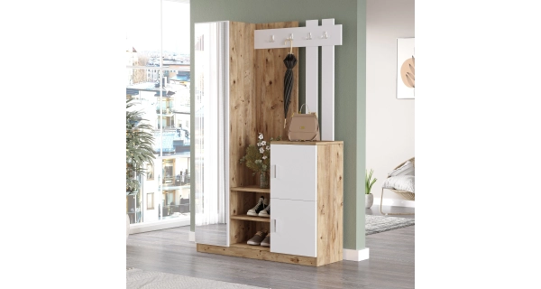 Předsíňová stěna APETTITA 113 cm, atlantská borovice/bílá