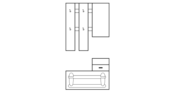 Předsíňová stěna ARARIA, švestka wallis/bílá, 5 let záruka