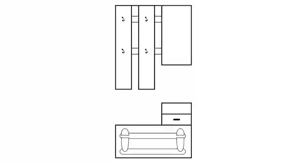 Předsíňová stěna ARARIA, švestka wallis/bílá
